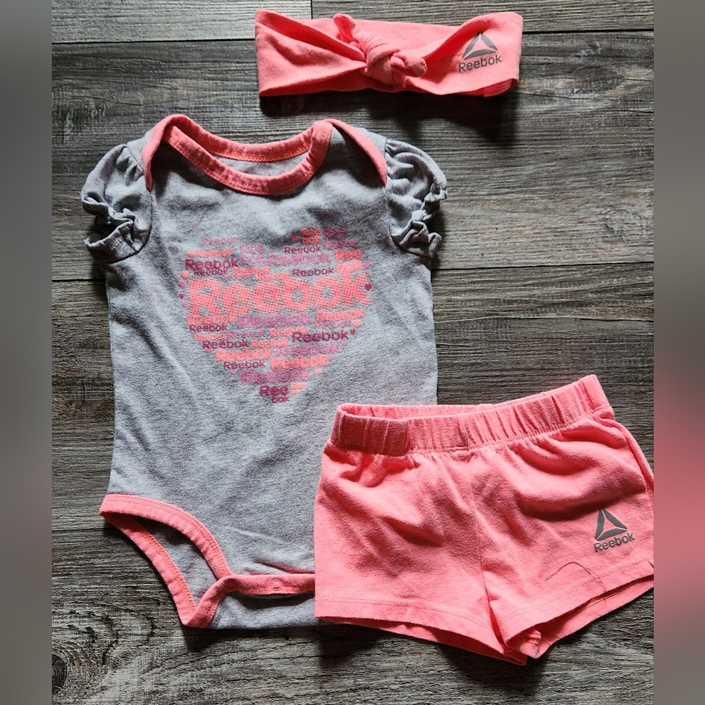 3 Piece Reebok Baby Girl Summer Outfit